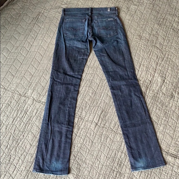 7 FOR ALL MANKIND Straight Leg Dark Wash Jeans - Picture 9 of 16